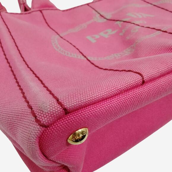 Prada Canapa Hand Bag Pink Canvas 25cm - Picture 6 of 9